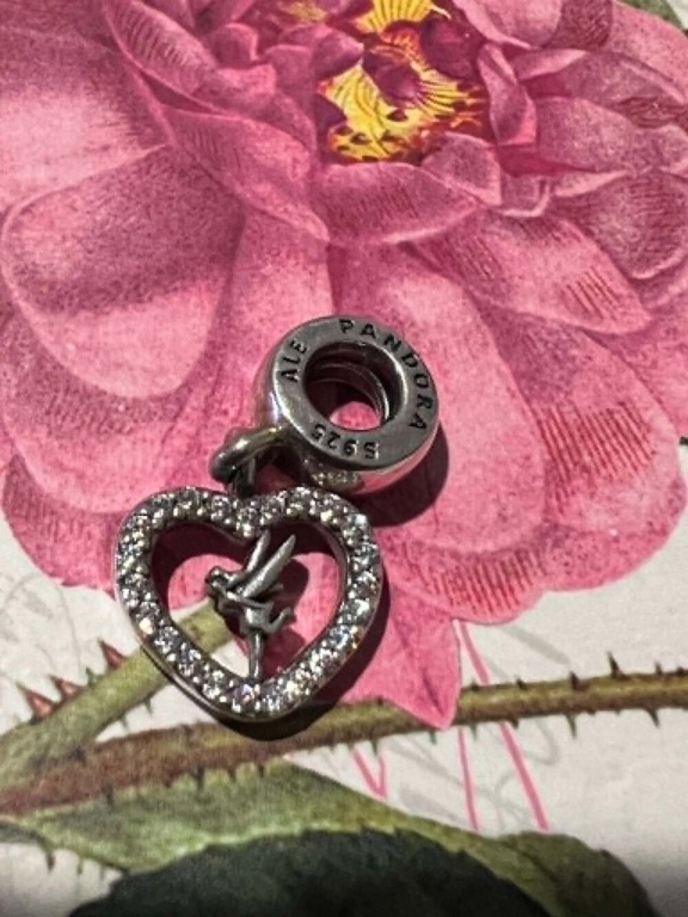 Authentic Pandora Disney Love Tinker Bell Dangle Charm #791565CZ - Picture 4 of 9